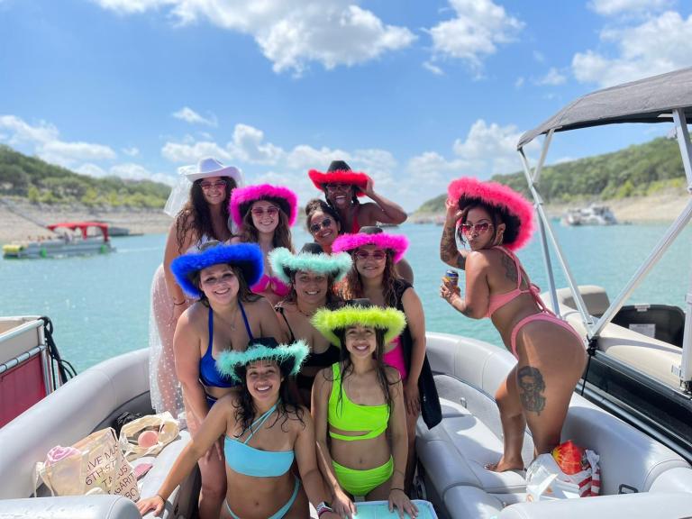 a group of people on a boat